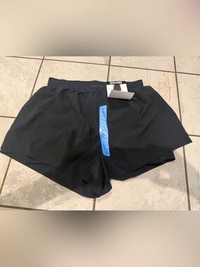 Spalding Black Shorts with Blue Accent